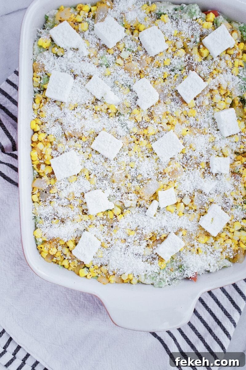 Creamy Chicken Enchilada Casserole Topped with Mexican Street Corn 6 Chicken Enchilada Casserole