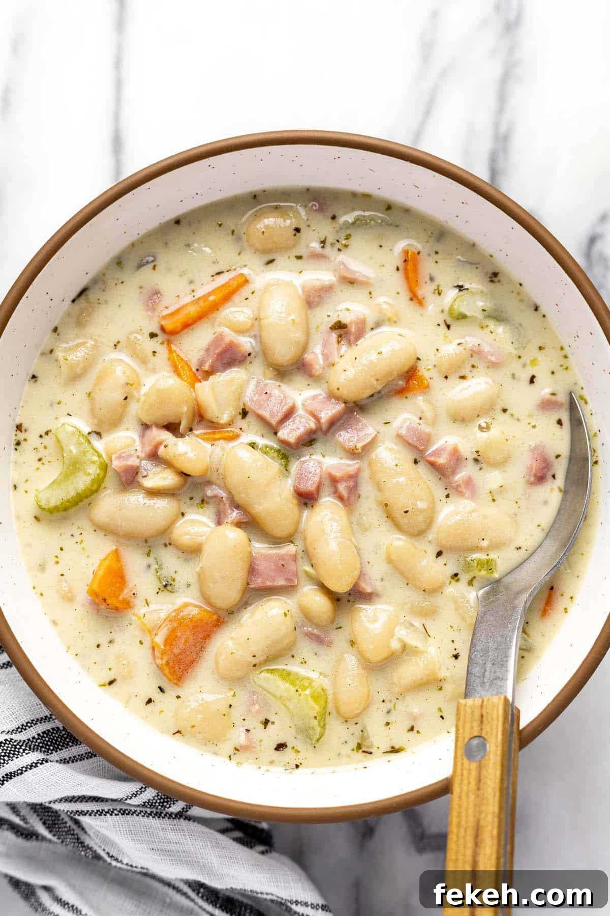 Creamy White Bean and Ham Soup Recipe for Cozy Weeknights 7 Bowl of white bean and ham soup.