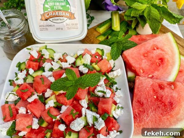 Watermelon, Cucumber & Feta Summer Salad Recipe 4 ready to dress watermelon cucumber feta salad