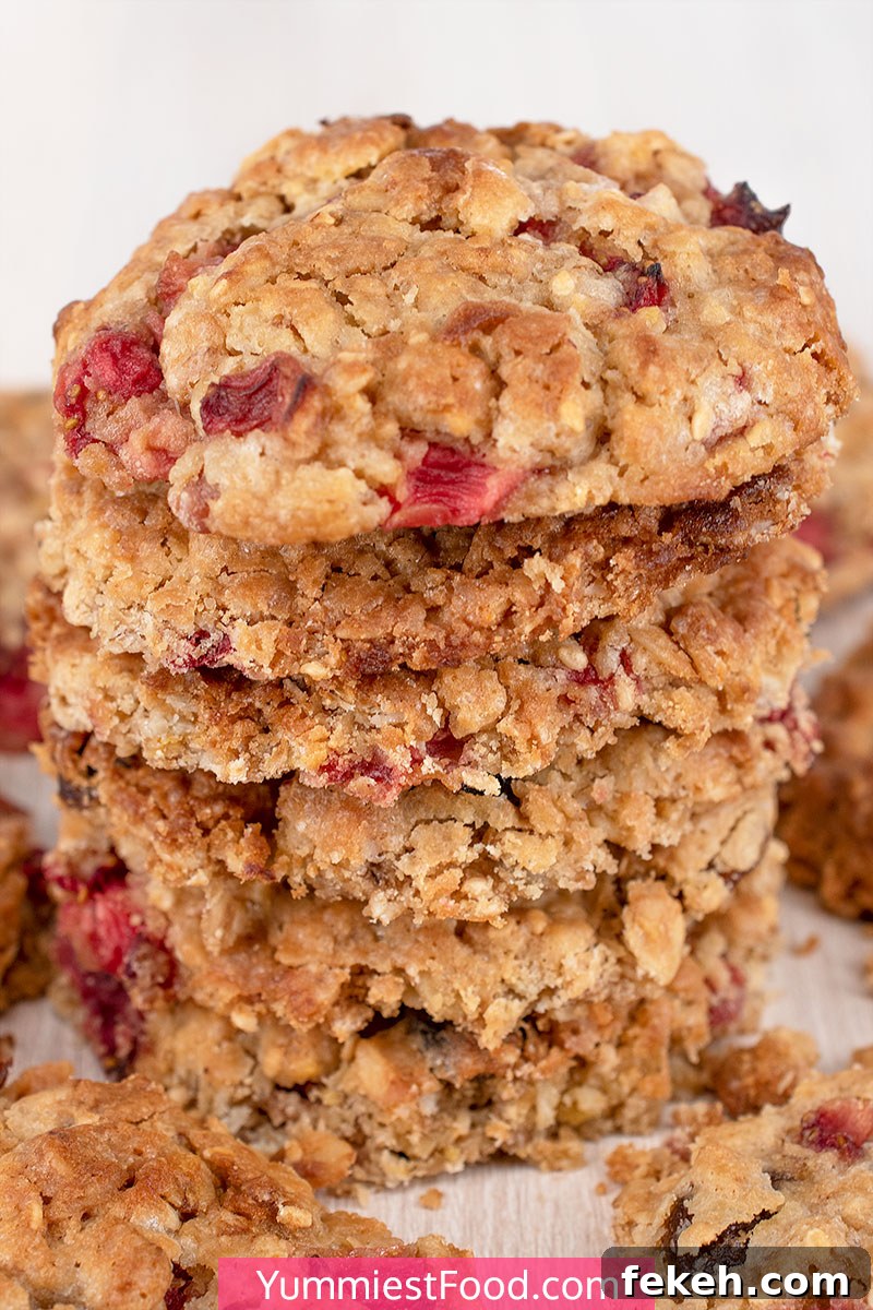 Chewy Strawberry Oatmeal Cookies with Fresh Fruit Bits 4 Strawberry Oatmeal Cookies - a cookie tower