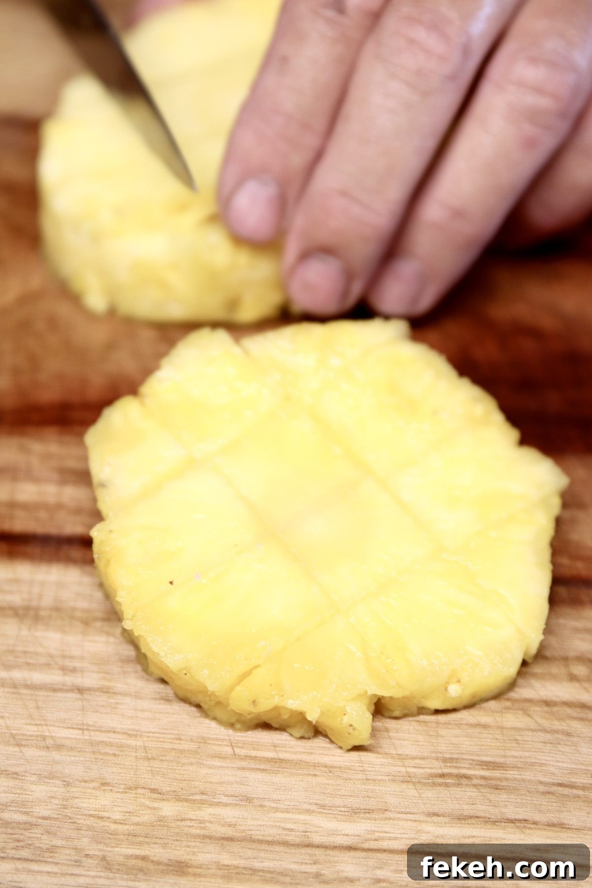 Grilled Spam and Pineapple Kabobs with Tangy BBQ Glaze 4 cutting pineapples into chunks