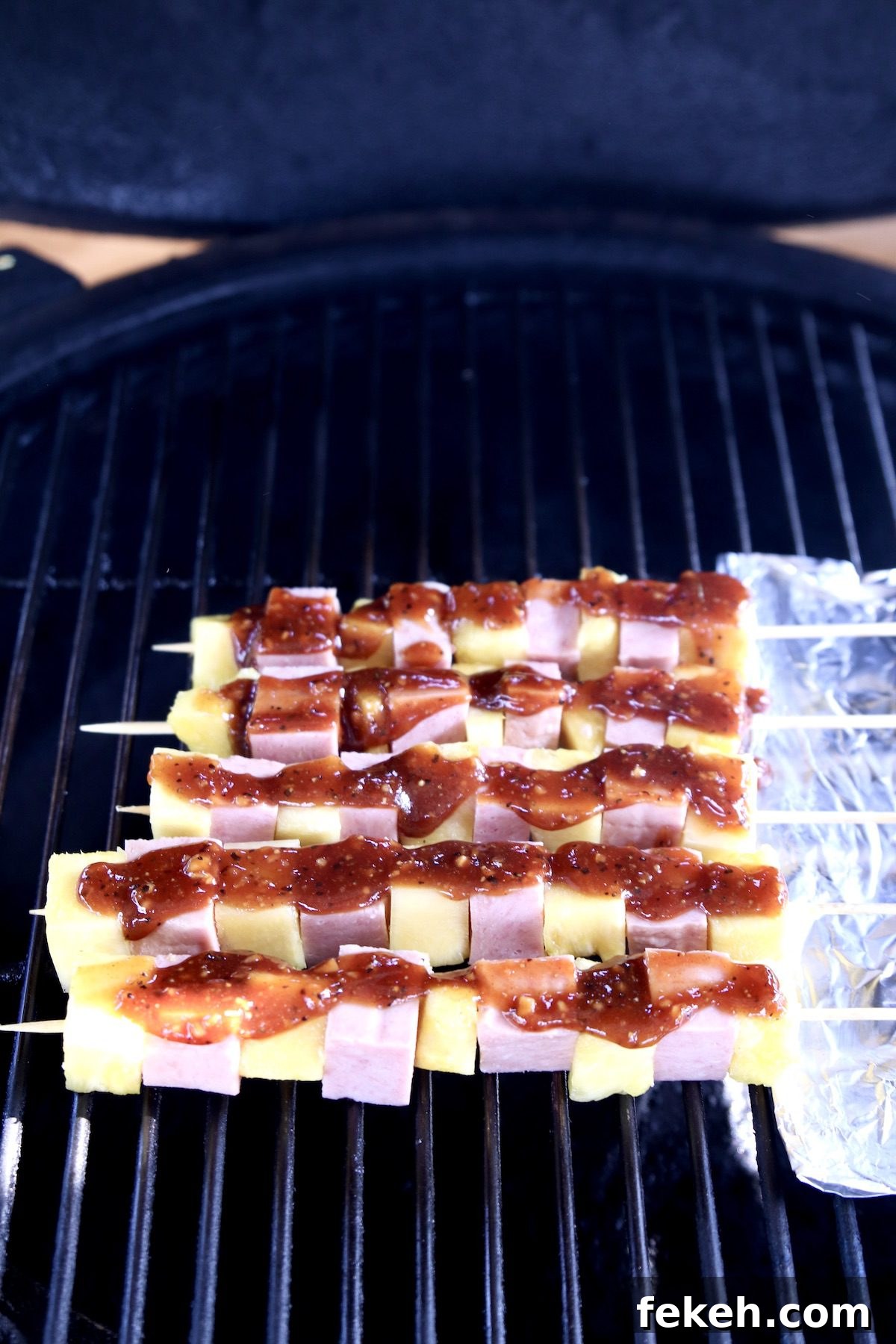 how to grill ham and pineapple kabobs with bbq sauce grill with bbq kabobs