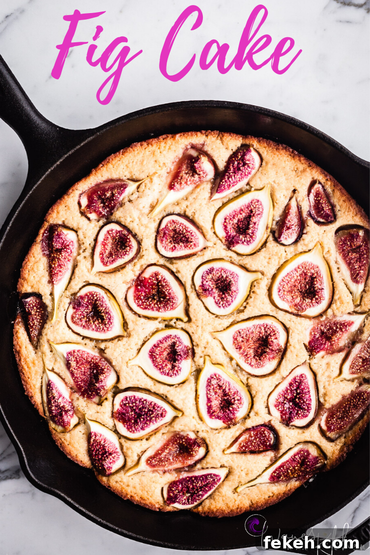 Irresistible Fall Fig Skillet Cake Recipe You’ll Crave 8 Fig cake, post oven and overhead shot.