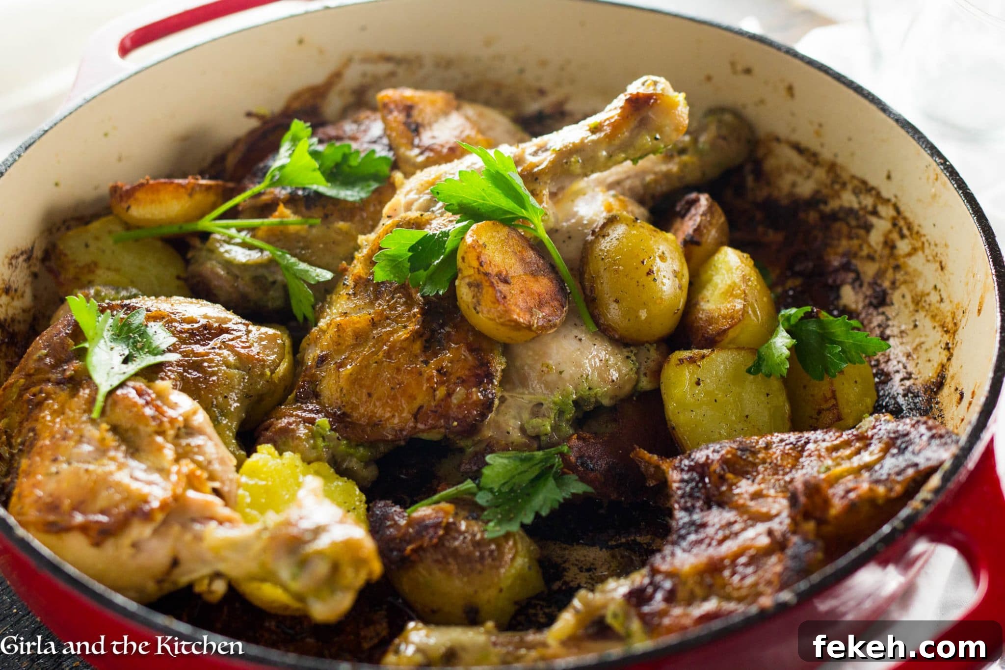 One Pot Garlic Chicken and Potatoes