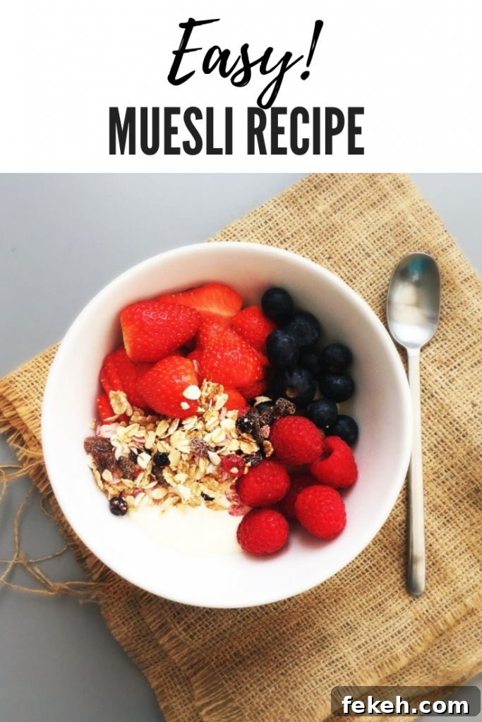Colorful Berry Breakfast Bowl with Yogurt and Granola 8 berry breakfast bowl, berries breakfast recipe, easy muesli recipe graphic
