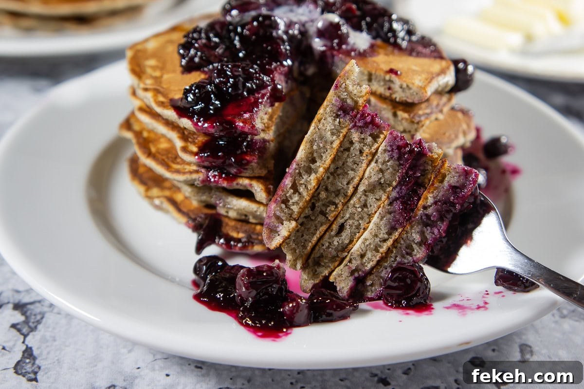 buckwheat flour pancakes with a large triangle 