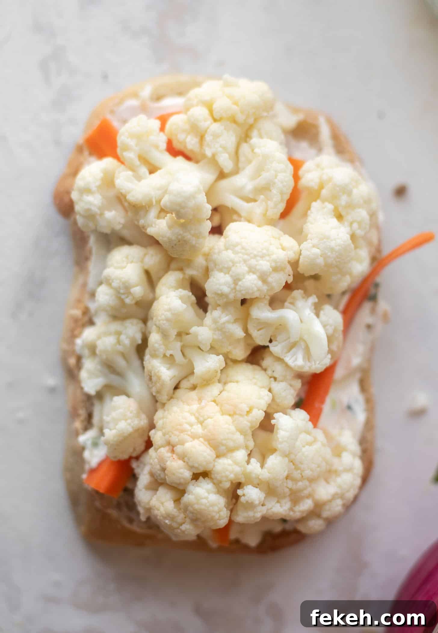 pickled veggie sandwich with scallion cream cheese