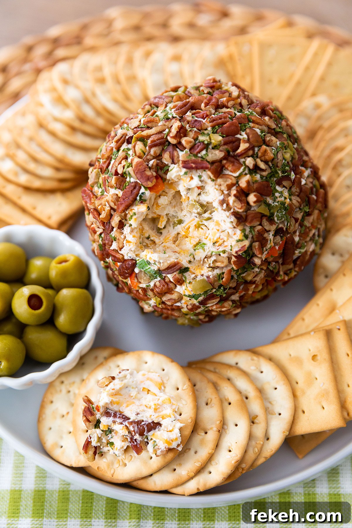 Savory Olive and Cheese Ball Recipe for Entertaining 4 Green Olive Cheese Ball