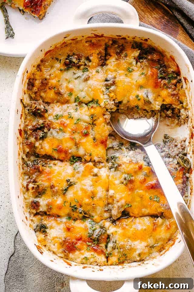 Image for Ground Beef and Cauliflower Rice Casserole - Low Carb + Keto!