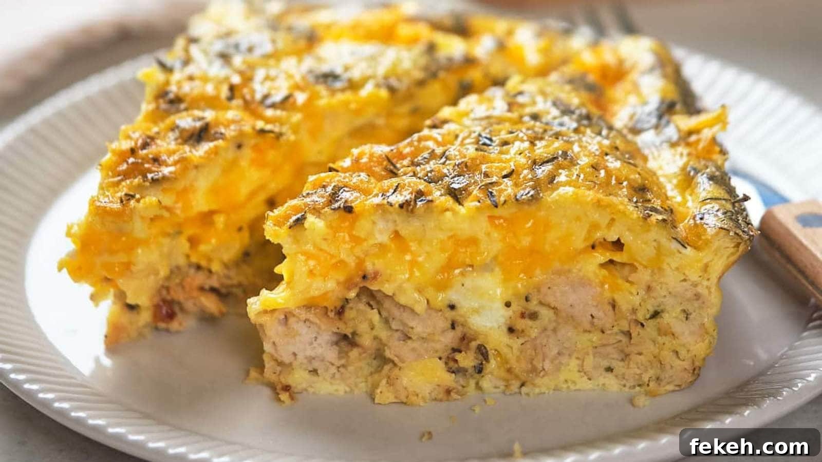 19 Kid-Approved Recipes Kids Beg For (Parents Love Them Too) 10 A close-up of two slices of a savory breakfast casserole.