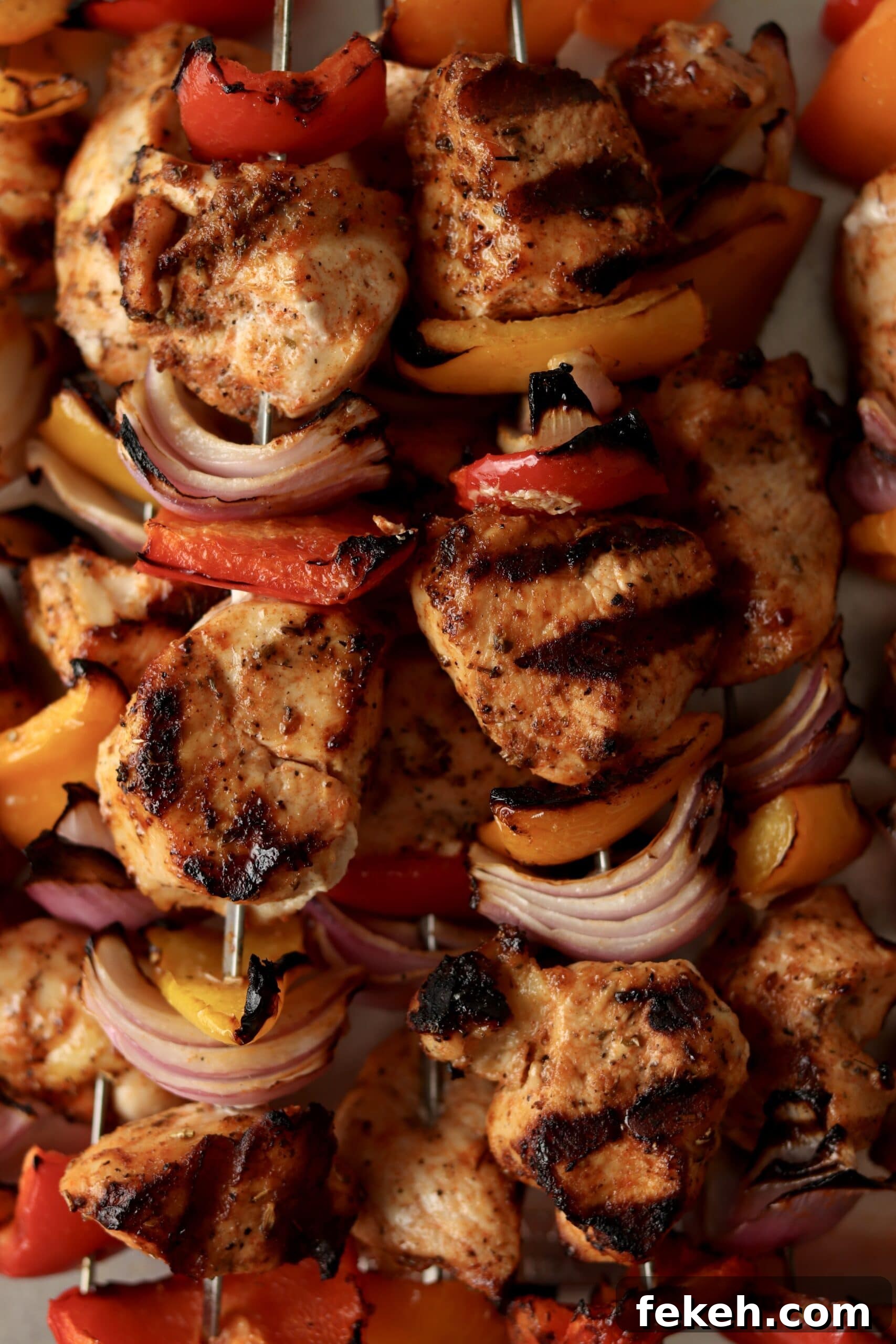 Mediterranean Chicken Kabobs with Lemon, Garlic & Herbs 7 chicken mediterranean kebabs with grill marks