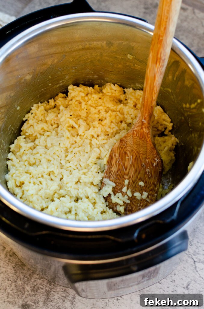 Creamy Instant Pot Mushroom Risotto in 30 Minutes 5 Finished risotto with parmesan