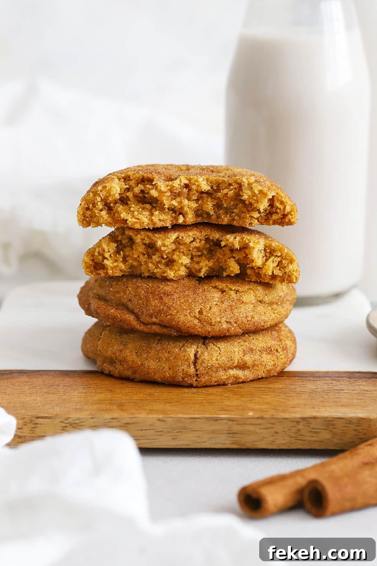 Gluten-Free Pumpkin Snickerdoodle Cookies for Fall Baking 13 A stack of gluten-free pumpkin snickerdoodles