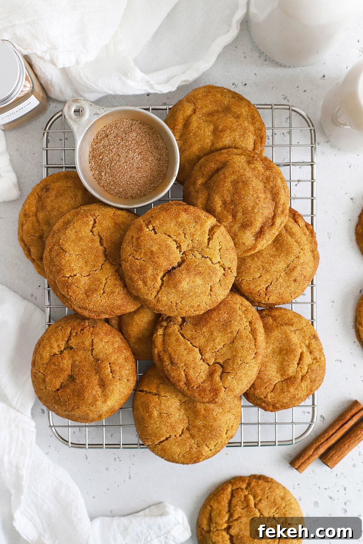 Gluten-Free Pumpkin Snickerdoodle Cookies for Fall Baking 6 Gluten-free pumpkin snickerdoodles cooling on a wire rack