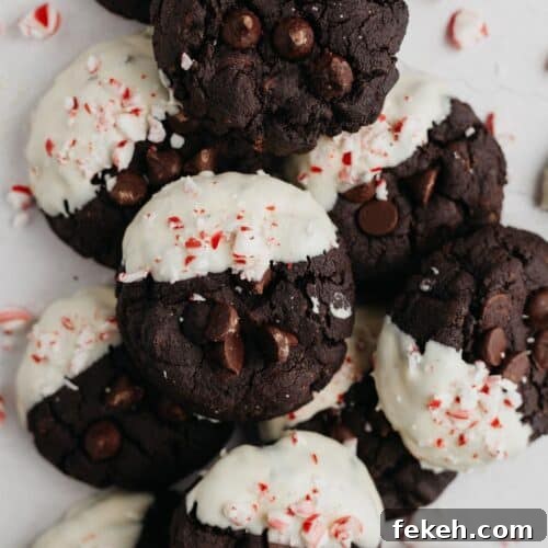 Peppermint bark cookies