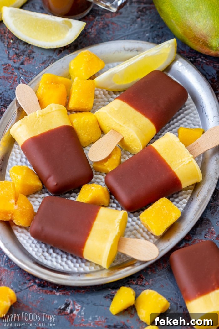 Mango Yogurt Popsicles Recipe: Creamy Tropical Frozen Treats 8 Easy to make frozen dessert for summer Mango Yogurt Popsicles