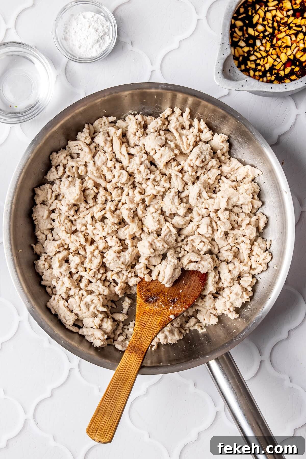 Ginger Honey Ground Chicken Rice Bowls with Asian Flavors 11 How to Make Ginger Honey Ground Chicken Bowls Step 3 - Olivia Adriance
