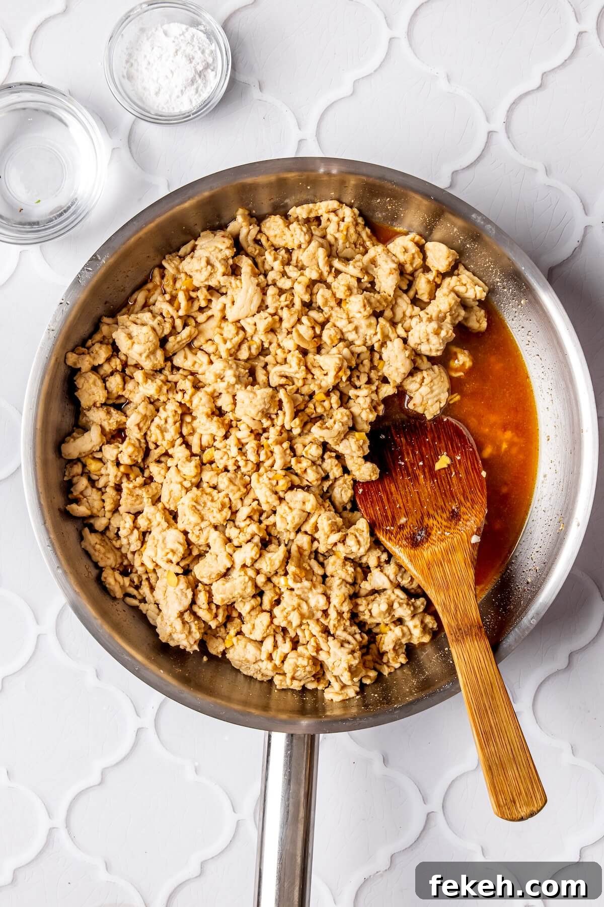 Ginger Honey Ground Chicken Rice Bowls with Asian Flavors 12 How to Make Ginger Honey Ground Chicken Bowls Step 4 - Olivia Adriance