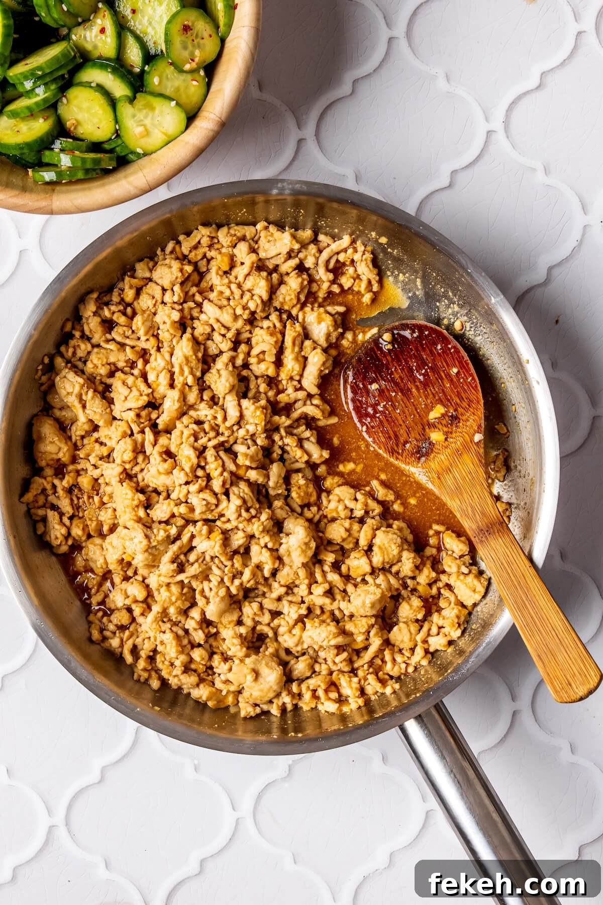 Ginger Honey Ground Chicken Rice Bowls with Asian Flavors 14 How to Make Ginger Honey Ground Chicken Bowls Step 6 - Olivia Adriance