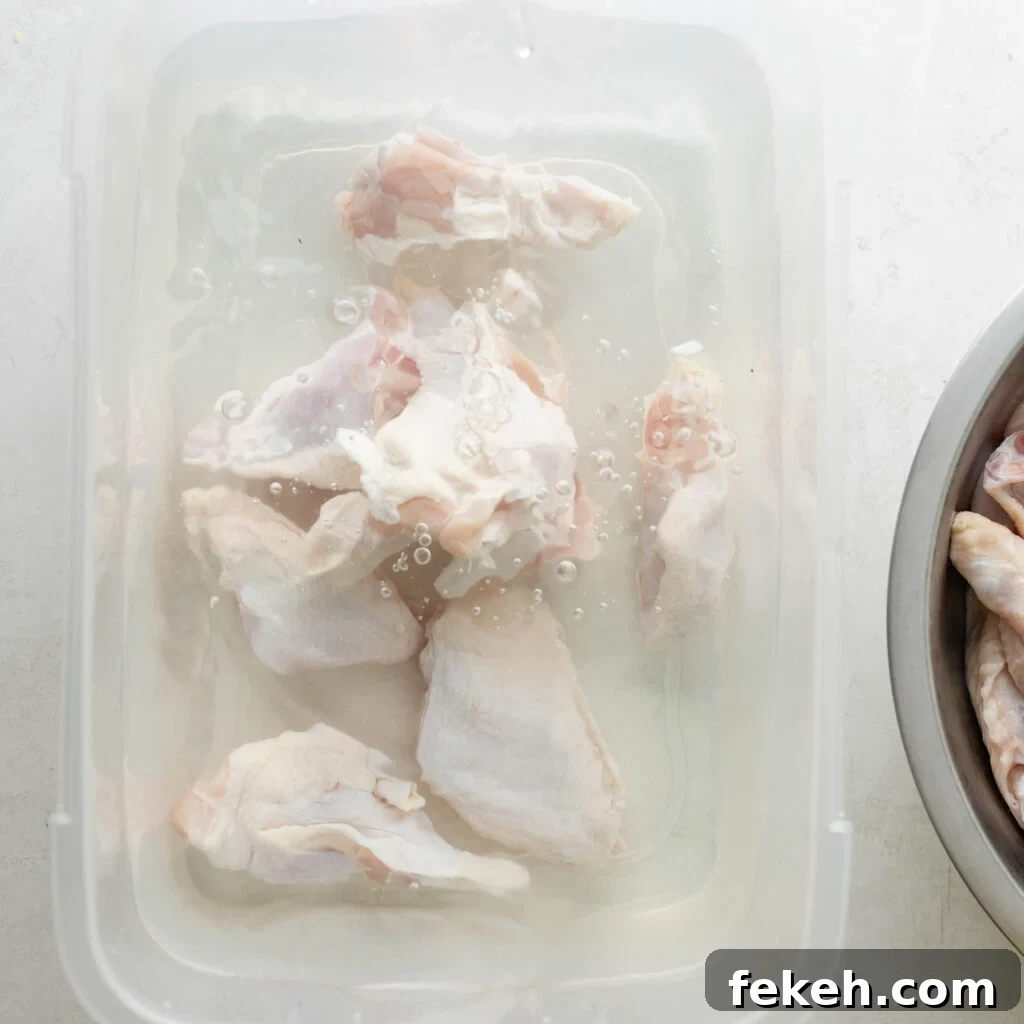 Crispy Southern Fried Chicken Wings Recipe for Perfect Crunch 13 soaking chicken wings in brine