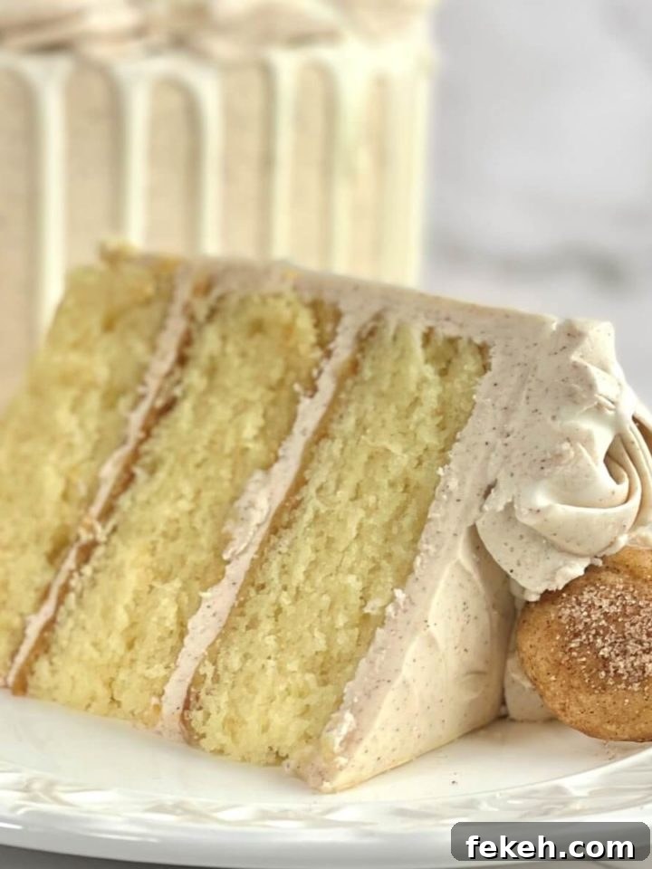 Moist vanilla reverse creaming method cake with cinnamon buttercream.
