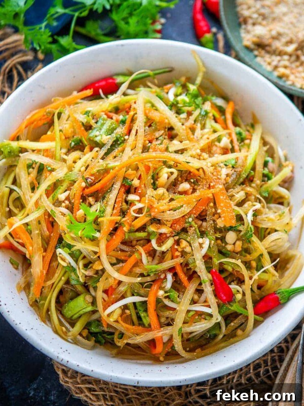 Fresh Kachumber Salad Recipe: Indian Cucumber Tomato Salad Guide 8 This light and refreshing Thai Green Papaya Salad Recipe (Som Tam) tastes just like the one you tasted at one of the restaurants in Thailand. Check out my post for many tips and tricks to make this the most authentic way in your kitchen (it can be easily made vegan and gluten-free).