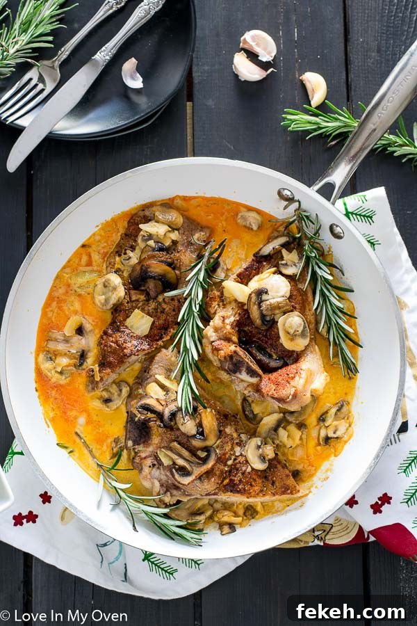 Savory One-Pan Pork Chops with Garlic Butter Rice 2 One Pan Pork and Mushrooms