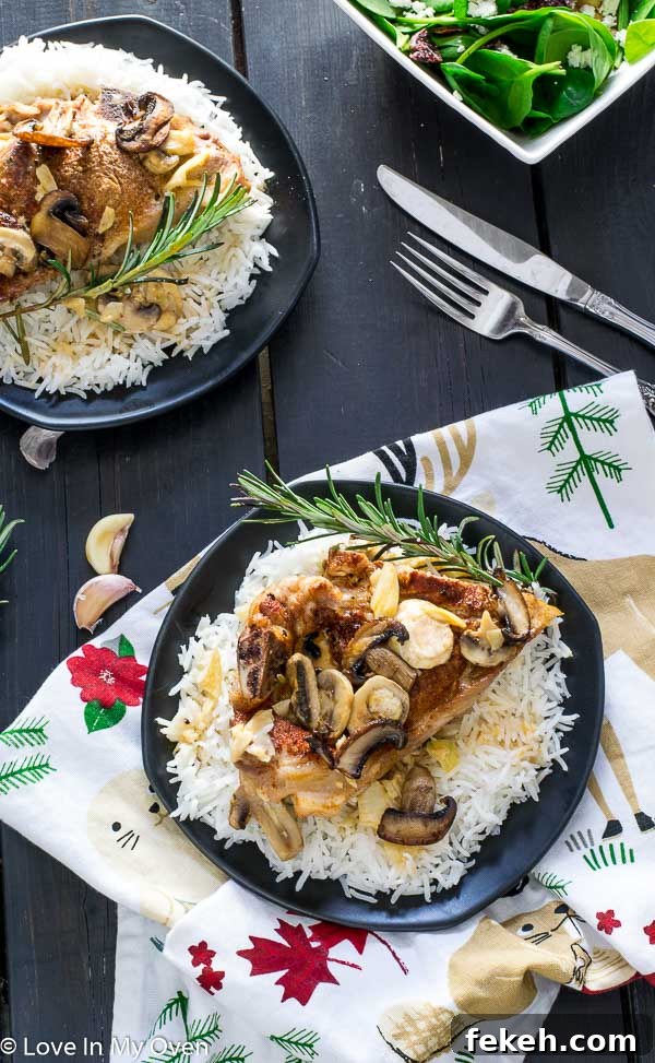 Savory One-Pan Pork Chops with Garlic Butter Rice 6 One Pan Porkchops and Mushrooms