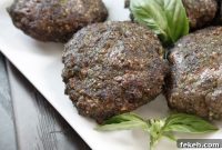 Paleo Beef Burgers with Basil Pesto