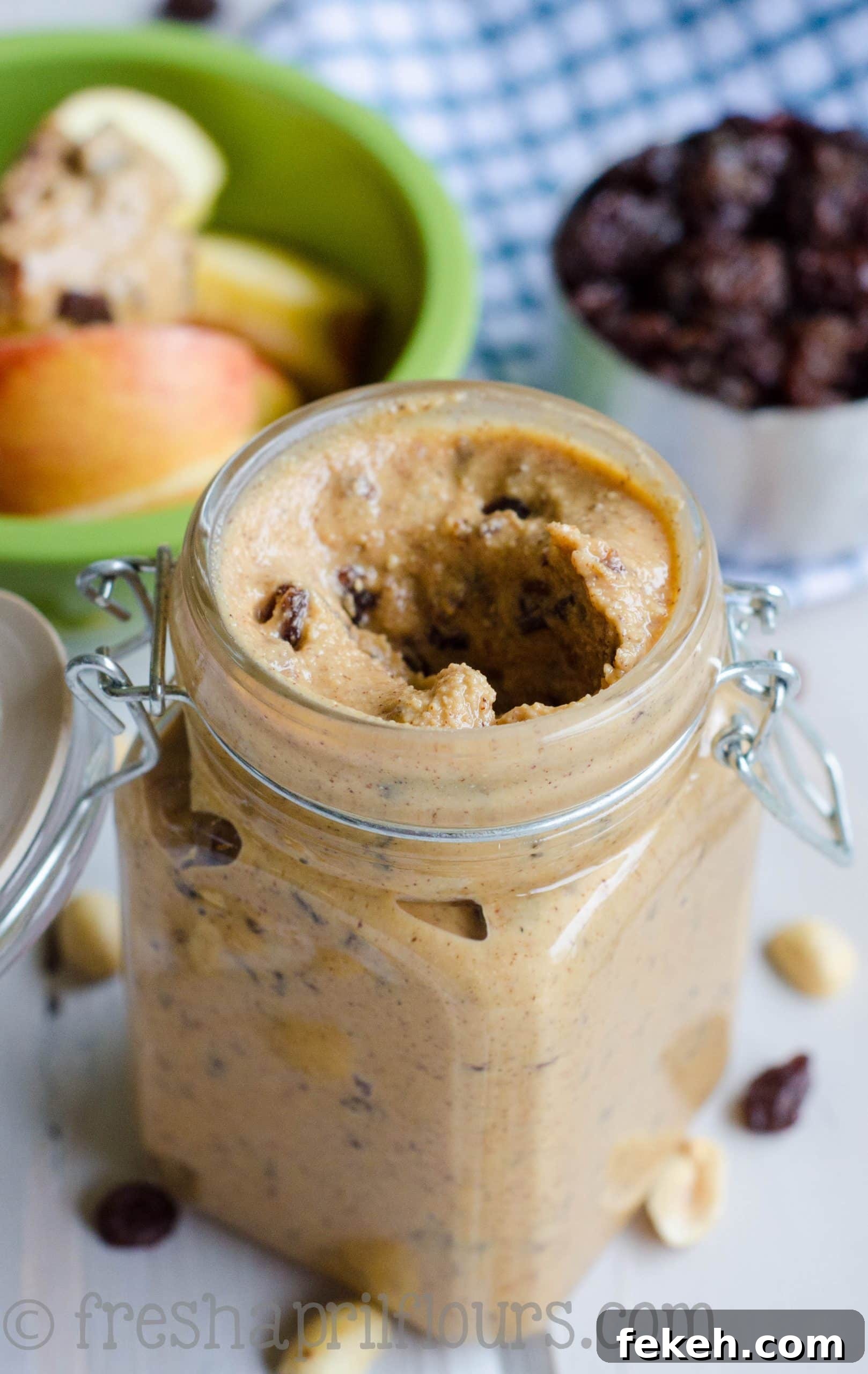 jar of homemade cinnamon raisin peanut butter