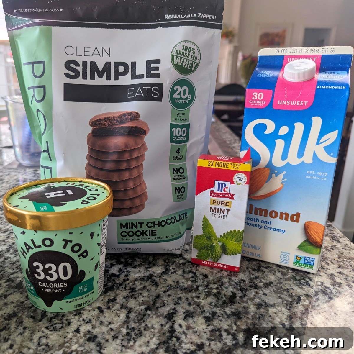 Mint cookie protein shake ingredients