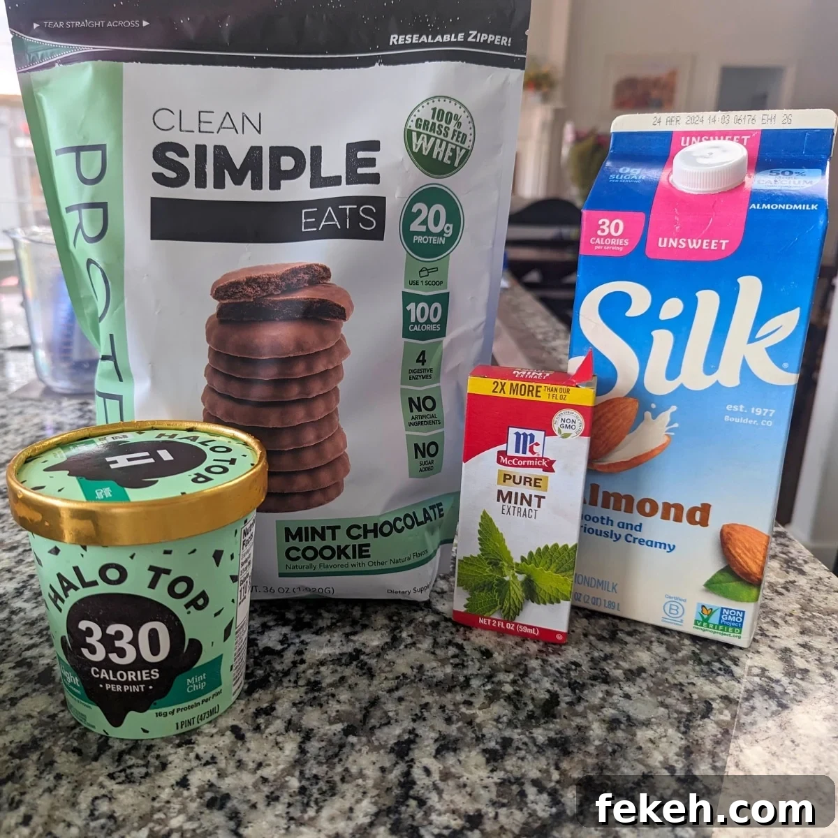 Mint cookie protein shake ingredients