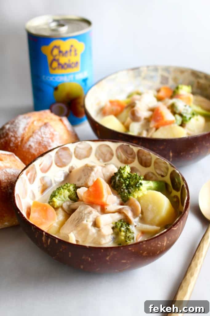 Vegan Japanese cream stew is the perfect dish to nourish your soul with comfort food this fall and winter! You’ll also be nourishing your body because it’s full of vegetables! I’ve swapped out the chicken for Nature’s Charm young green jackfruit, and the milk with Chef’s Choice coconut milk!