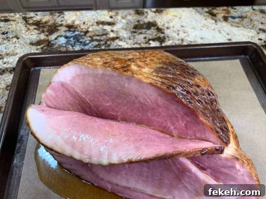 Applying rub to ham slices