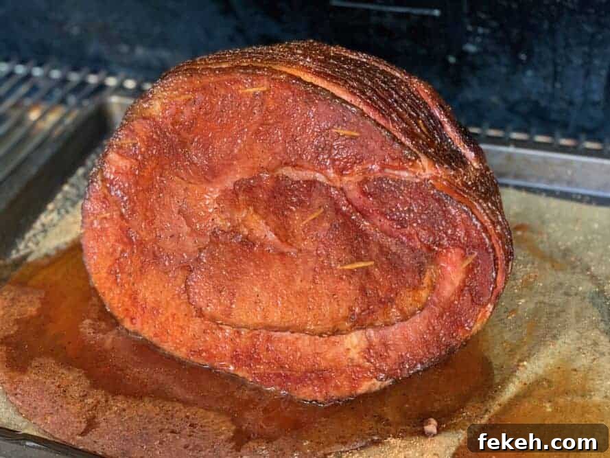 Finished double smoked ham