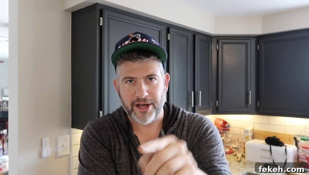 Man looking stoic about what he just ate