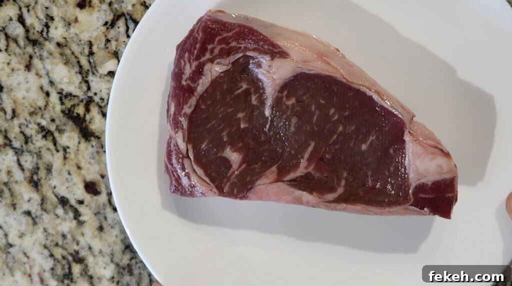 Raw steak on plate