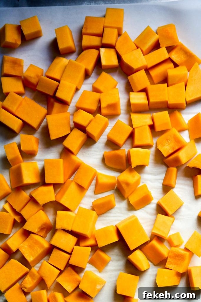cubed butternut squash 