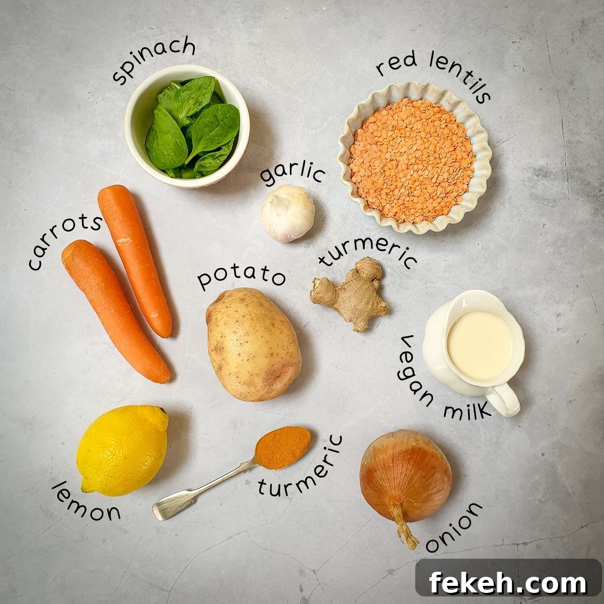 ingredients for Dahl Soup