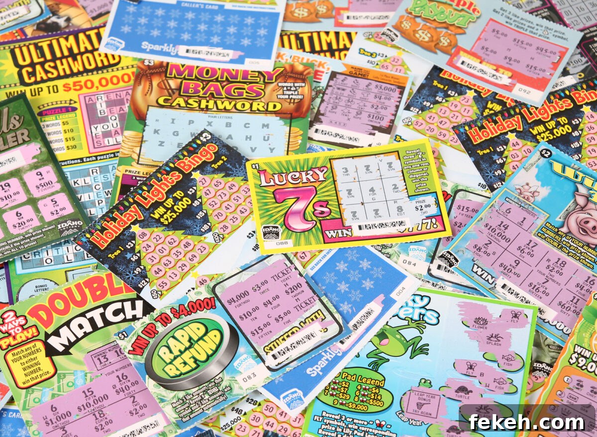 pile of lottery tickets